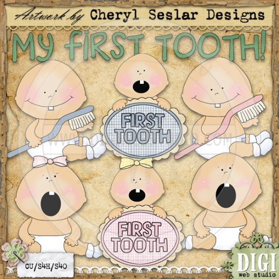 Baby S 1st Tooth 1   Exclusive Cheryl Seslar Clip Art   Digi Web