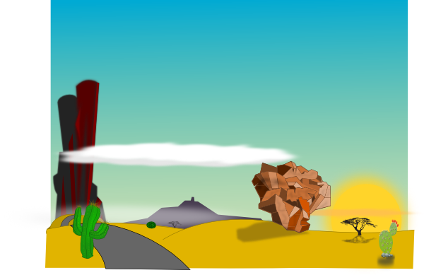 Cartoon Desert Landscape Clip Art At Clker Com   Vector Clip Art