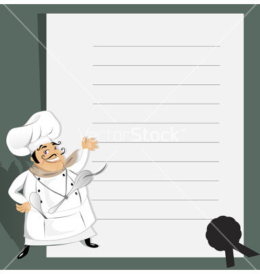 Chef With Menu And Recipe Vector   Free Images At Clker Com   Vector