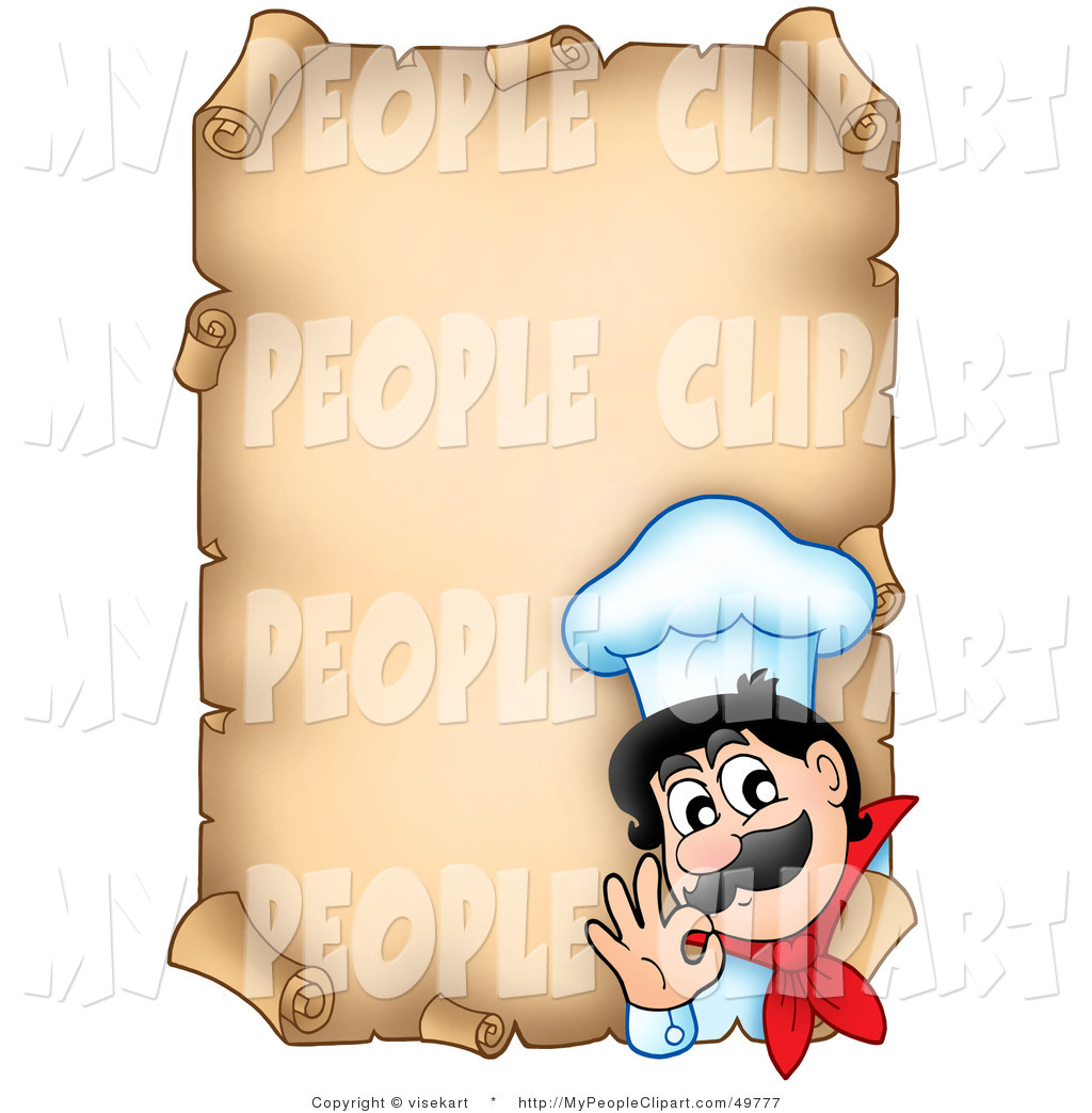 Clip Art Of A Chef On A Parchment Menu By Visekart    49777