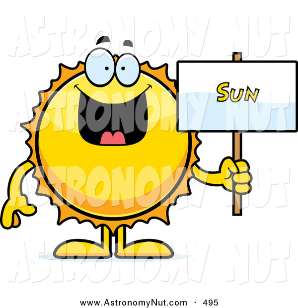 Clipart Of A Sun Holding A Sign And Looking Forward By Cory Thoman    