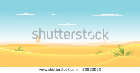 Deep Western Desert  Illustration Of A Cartoon Desert Landscape Going