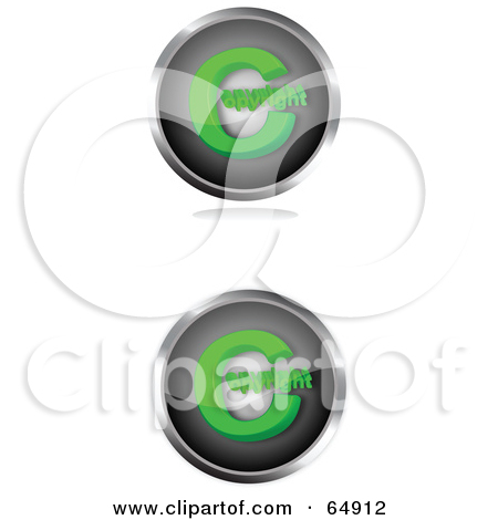 Digital Collage Of Two Black And Green Copyright Symbol Butt    By