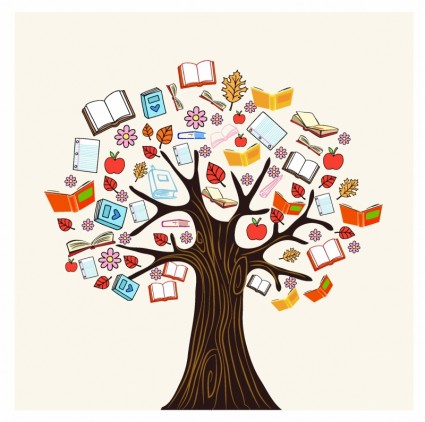 Diversity Knowledge Book Tree Free Vector In Adobe Illustrator Ai
