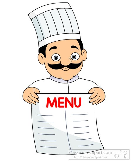 Download Chef Holding A Menu Clipart