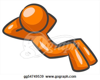 Drawing   Orange Man Layed Back And Doing Sit Ups  Clipart Drawing