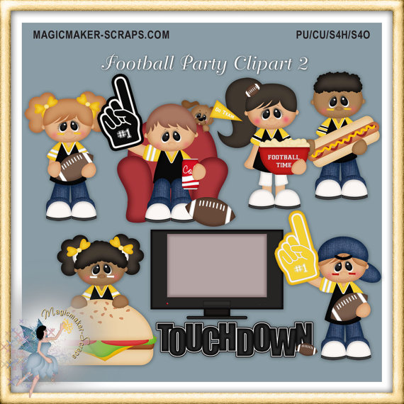 Football Game Party Clipart By Magicmakerscraps On Etsy