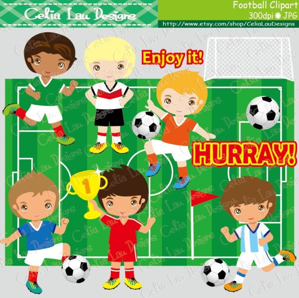 Football Party Clipart 2 Football Digital By Celialaudesigns