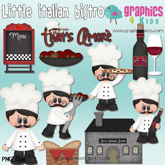 Little Italian Bistro Digital Clipart   Clip Art For Scrapbooking