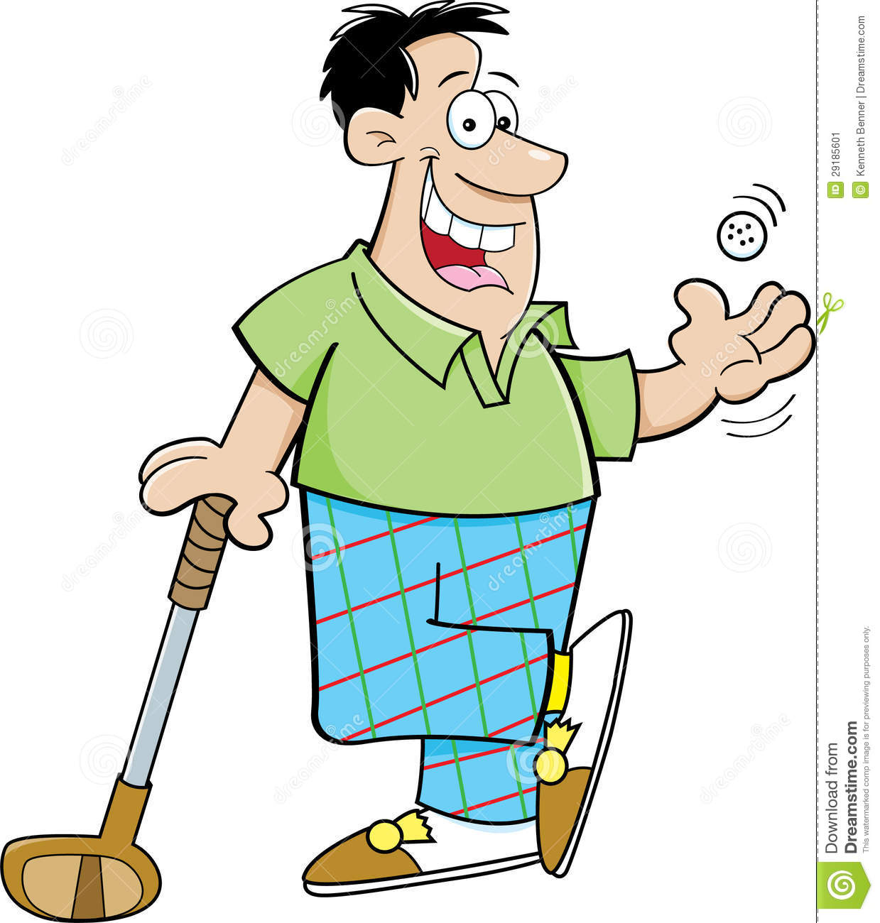 More Similar Stock Images Of   Cartoon Man Playing Golf