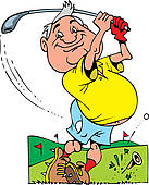 Old Golfer   Royalty Free Clip Art