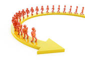 People On Arrow Moving Forward   Royalty Free Clip Art