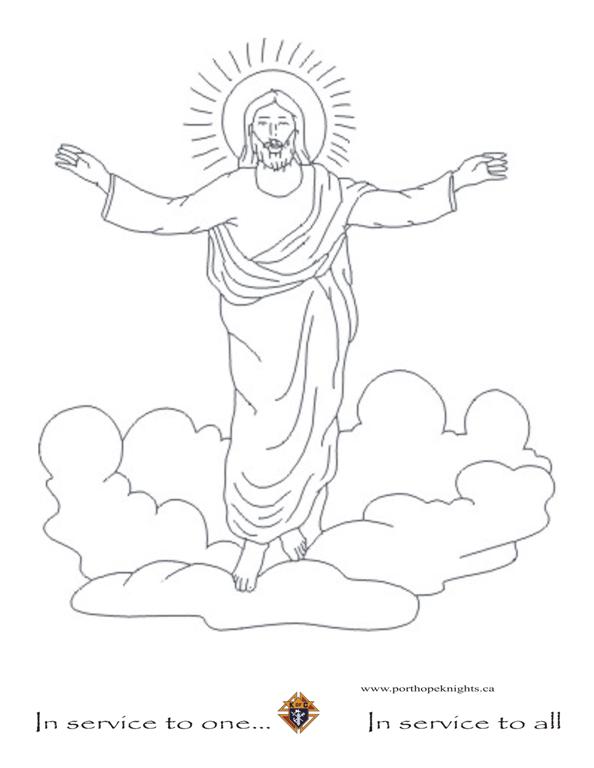 Risen Jesus Large Image Colouring Pages