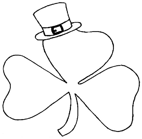 Shamrock Wearing Hat On St Patricks Day Coloring Page   Kids    