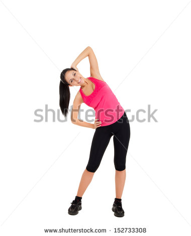 Sport Fitness Woman Young Healthy Girl Doing Bending Stretching