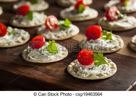 Stock Photo   Cracker And Cheese Hors D Oeuvres   Stock Image Images