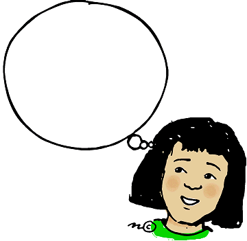 Thought Bubble Girl  In Color    Clip Art Gallery