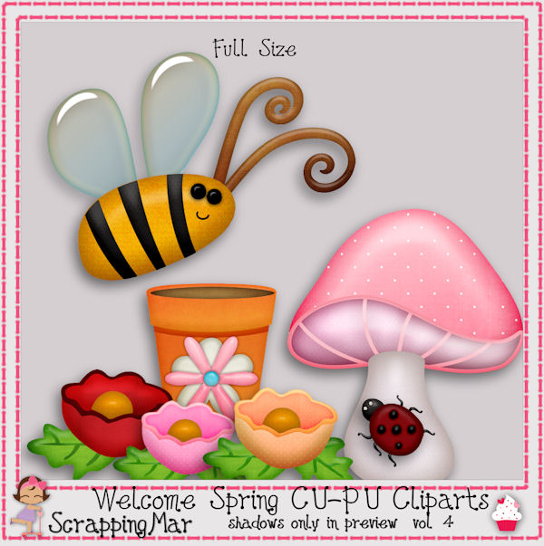 Welcome Spring Cu Pu Cliparts Collection 1to 9