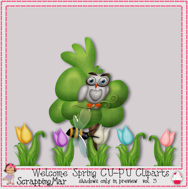 Welcome Spring Cu Pu Cliparts Collection 1to 9