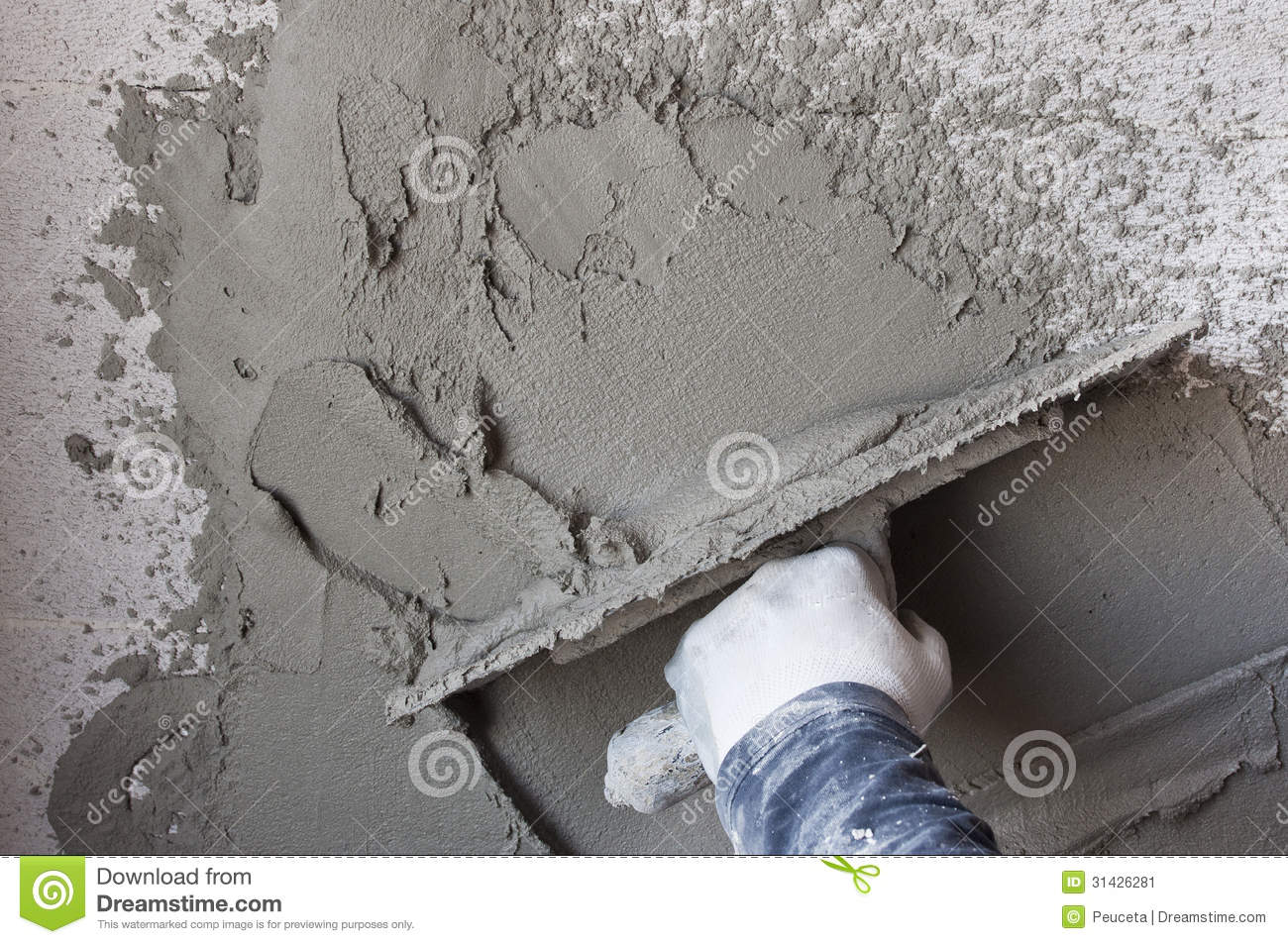 Worker Performs Internal Plaster Stock Image   Image  31426281