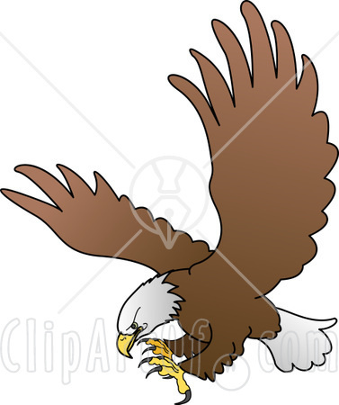 19917 Clipart Illustration Of An American Bald Eagle In Flight