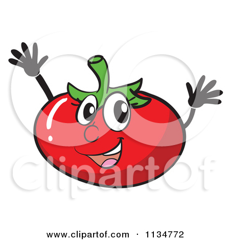Cartoon Of A Black And White Tomato   Royalty Free Vector Clipart By    
