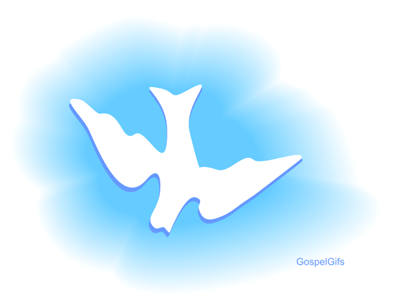 Christian Clip Art Graphic  Descending Dove  Solid White Dove Against