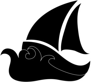 Clip Art Image   Clip Art Illustration Of A Silhouette Of A Sailboat