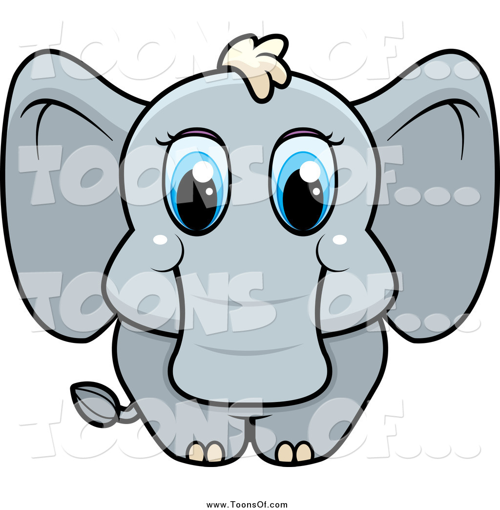Clipart Of A Cute Baby Elephant With Big Blue Eyes By Cory Thoman