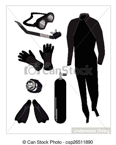 Equipment Or Scuba Diving Equipment Isolated On White Background