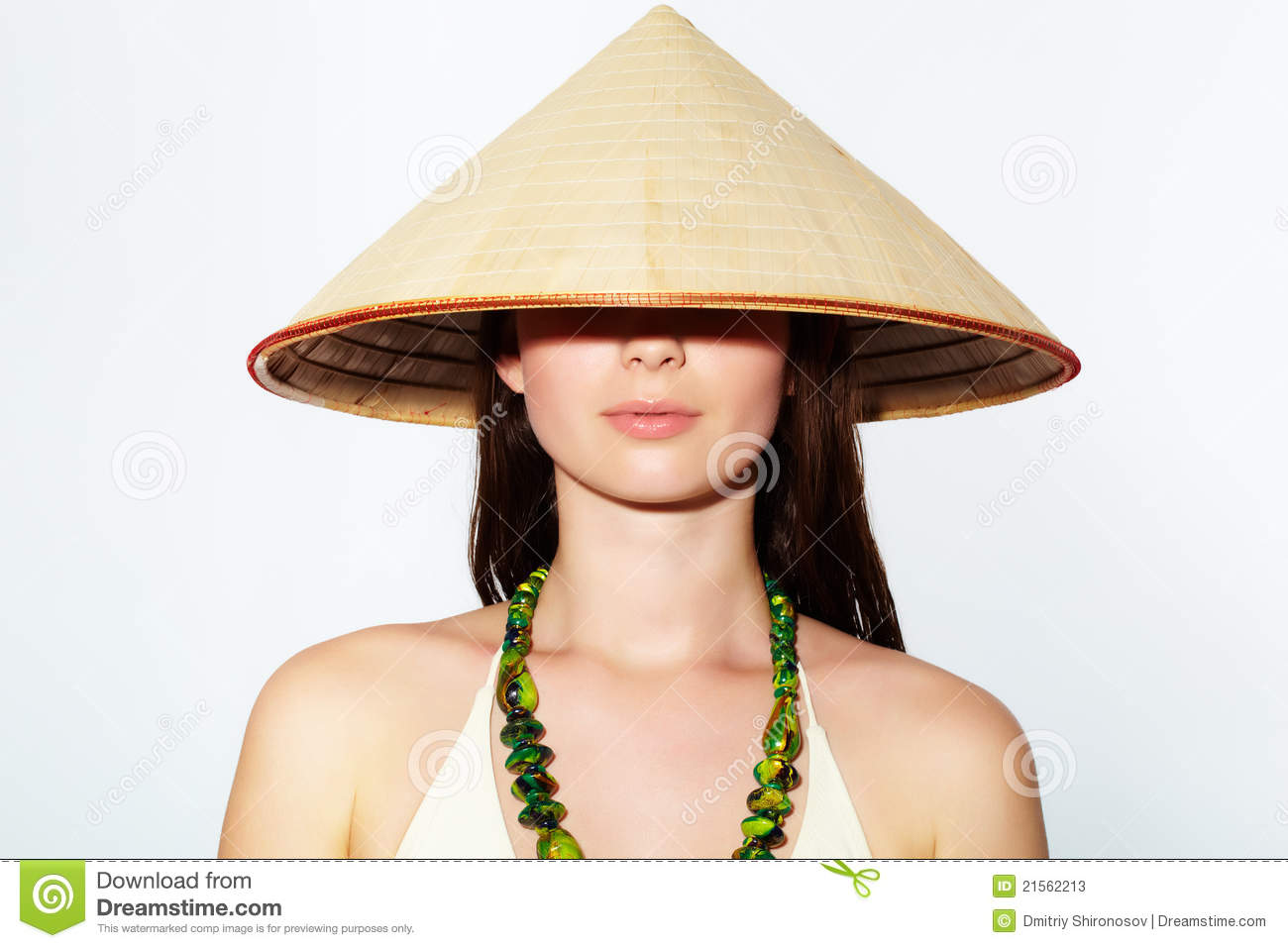 Girl In Vietnamese Hat Stock Photos   Image  21562213