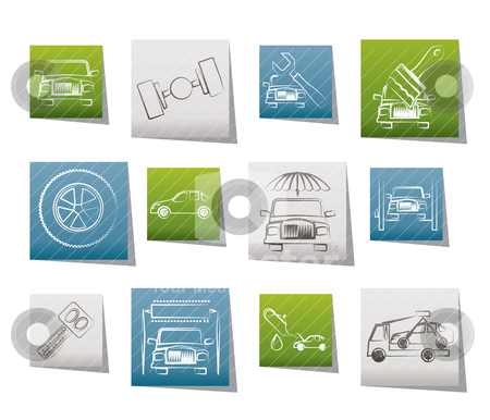 Service And Transportation Icons Stock Vector Clipart Auto Service