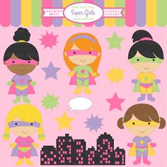 Super Girls Clipart   Cute Little Super Girls For Your Super Girl S