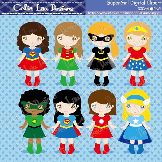Supergirls Clipart Cute Girl Superhero Clip Art  Superheroes Clipart