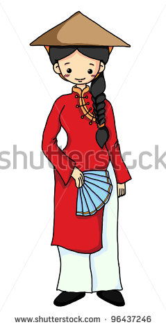 Vietnamese Girl In Red Vietnamese Traditional Costume   Hqvectors Com