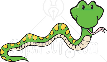 13492 Cute Green Slithery Snake With Yellow Spots Looking At The    