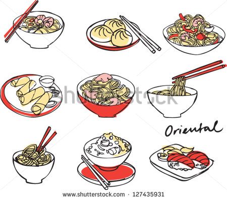Asian Food Clipart Asian Food Set Vector