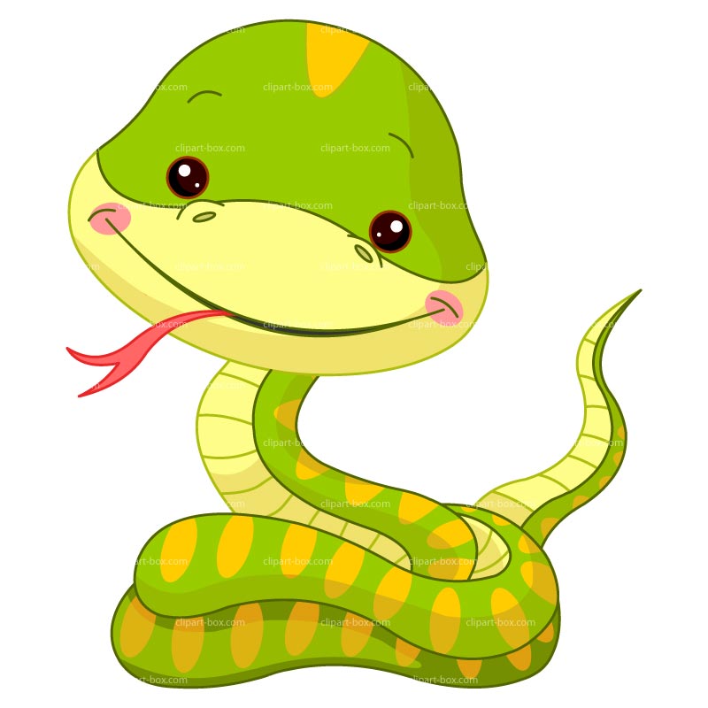 Clip Art Cute Green Snake