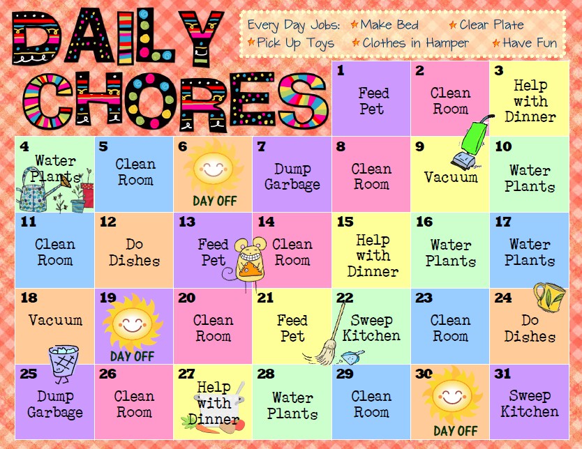 For Free Printable Pdfs Of These Chore Charts Visit Happy Apple