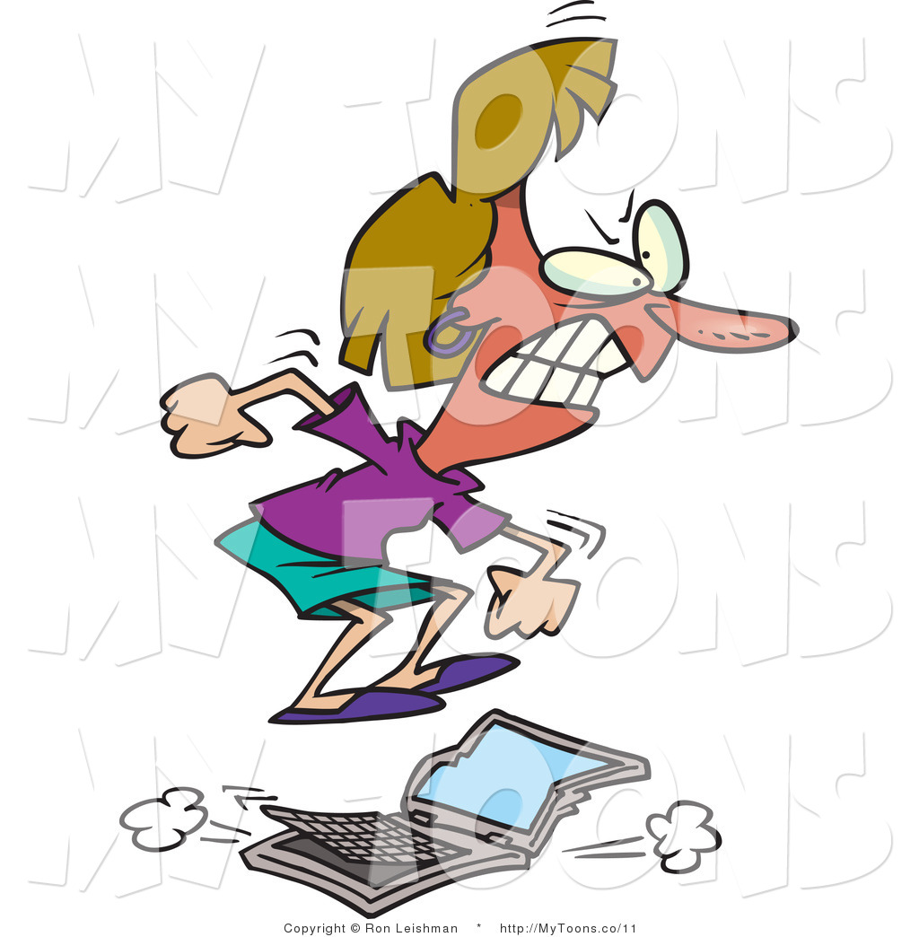 Frustrated Clipart Vector Cartoon Of A Frustrated