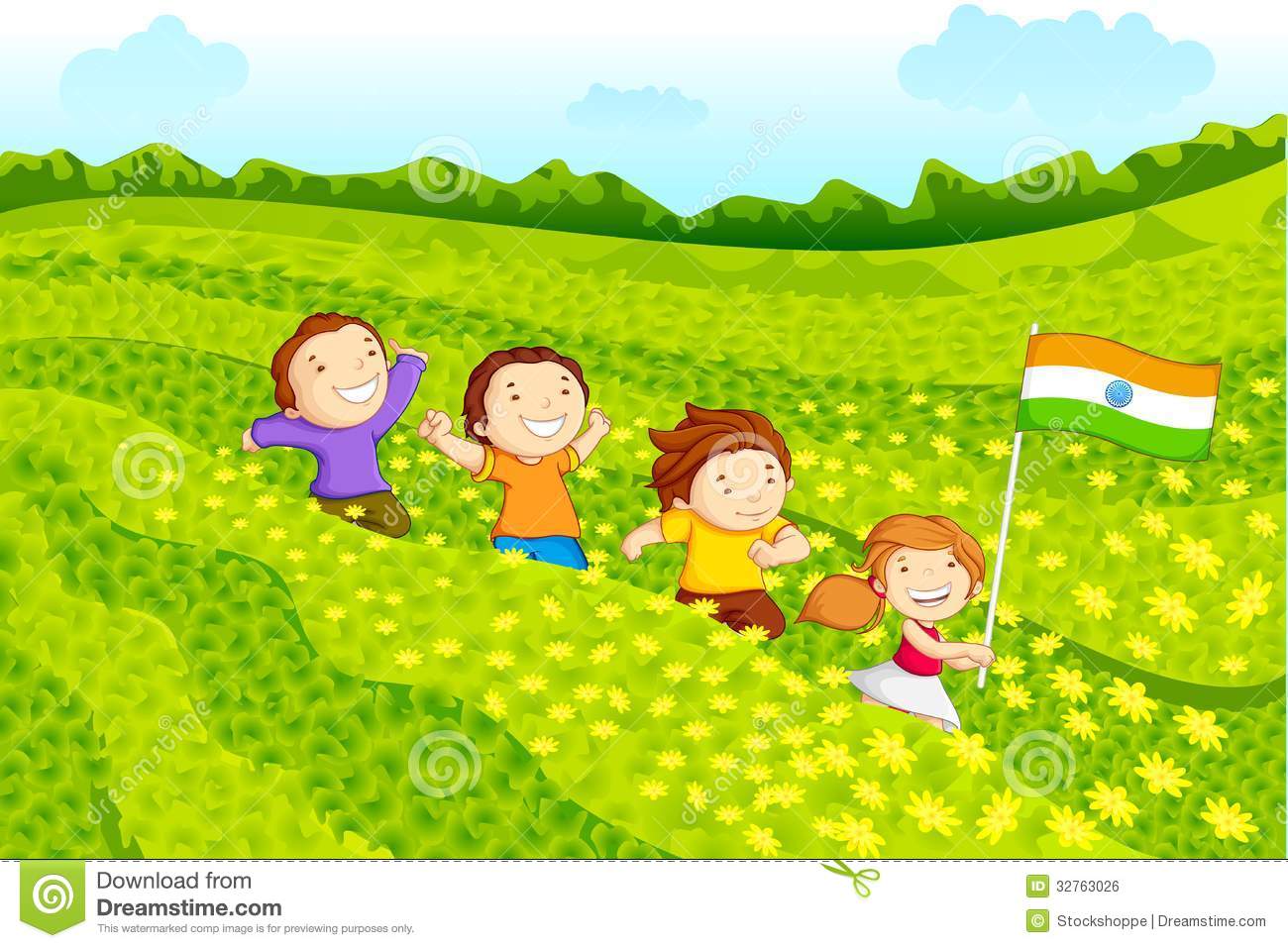 Kids With Indian Flag Royalty Free Stock Image   Image  32763026