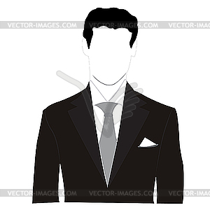 Man Silhouette In Black Suit   Royalty Free Vector Image