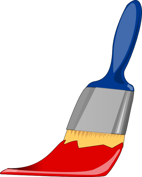 Paint Brush Blue And Red Clip Art At Clker Com   Vector Clip Art