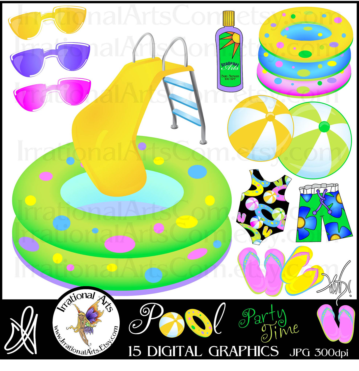 Pool Party Time Instant   Clipart Panda   Free Clipart Images