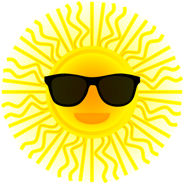 Sun With Sunglasses Clip Art At Clker Com   Vector Clip Art Online