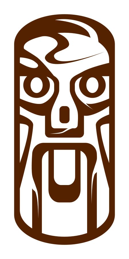 Weird Tiki Face Clipart Large Size