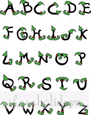 Whimsical Elf Alphabet Clipart   Elf Clipart