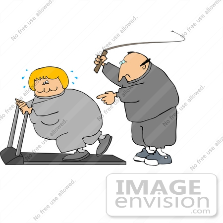 29803 Clip Art Graphic Of A Caucasian Man In Sweats Cracking A Whip