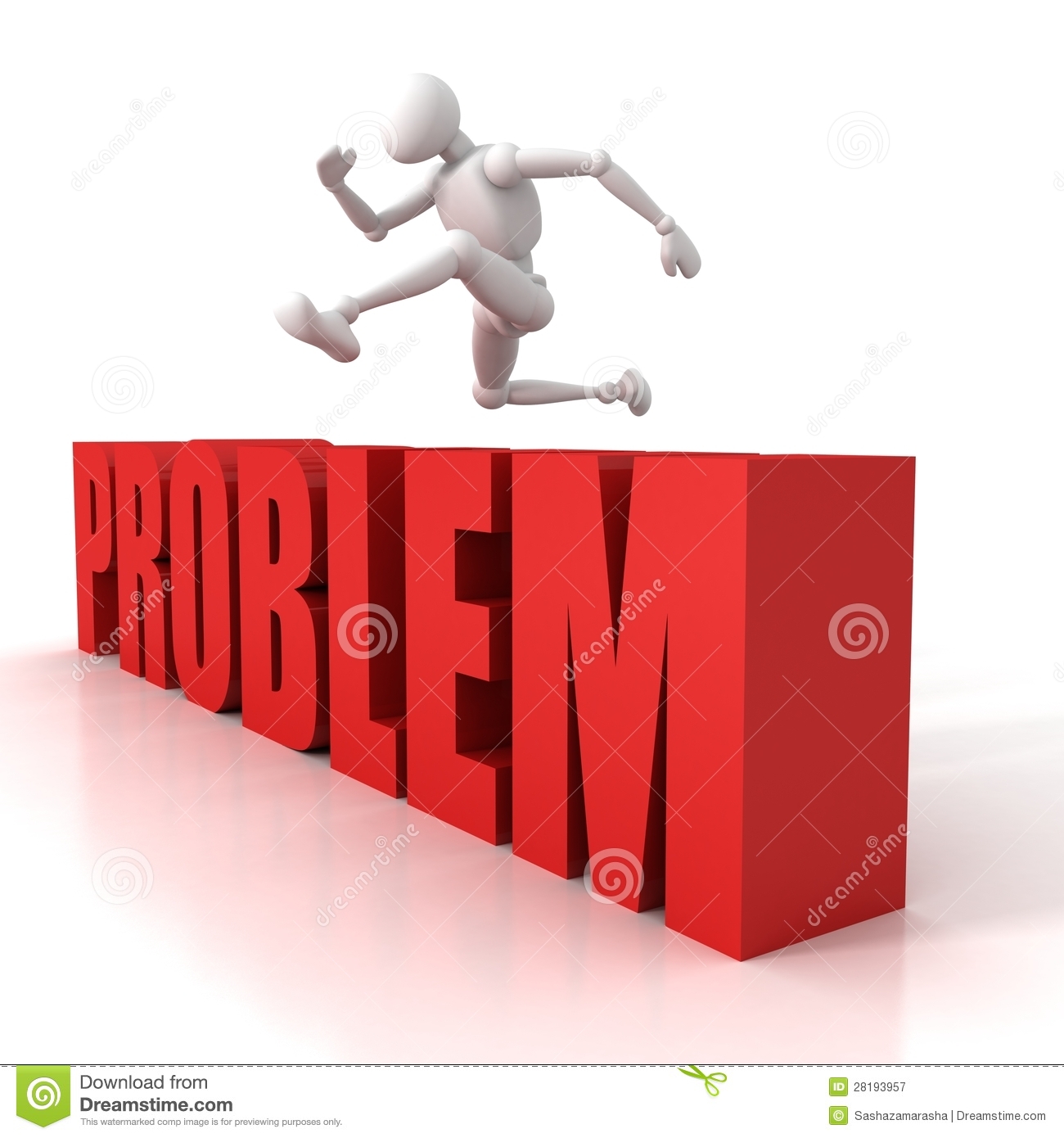 3d Person Jumping Over A Hurdle Obstacle Problems Royalty Free Stock