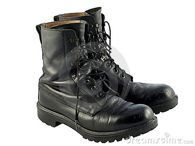 Black British Army Issue Combat Boots Stock Images   Image  16937274